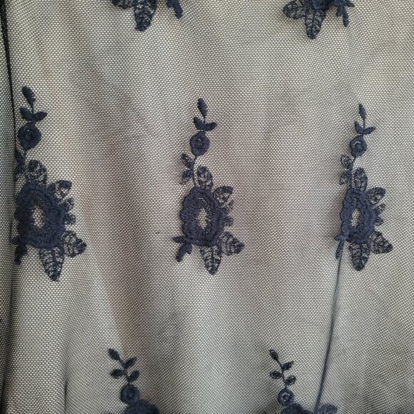 Vintage Y2K Black Lace Dual Layer Tank Top Nude Underlay Fairy Grunge Size S - Picture 4 of 10